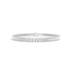 7.13 ctw Diamond Emerald Braclate 14K White Gold Tennis Bracelet